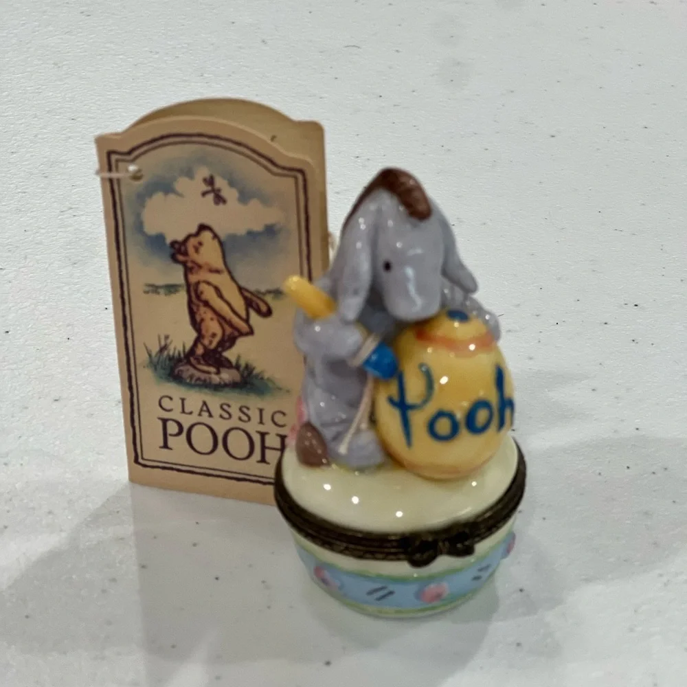 Ceramic Trinket Box - Gray and Yellow - Picture 1 of 3